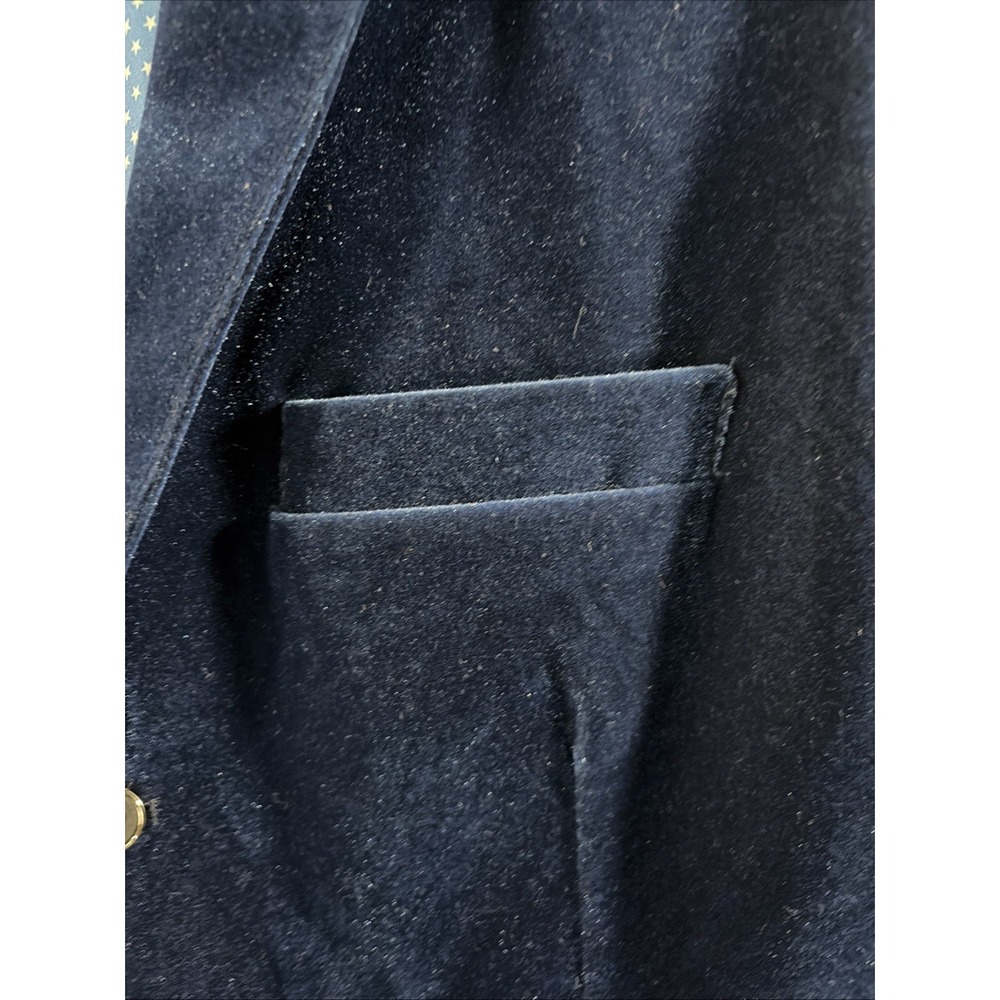 Marc Darcy velvet lapel two-pocket smart formal waistcoat in blue 44R - Picture 8 of 11